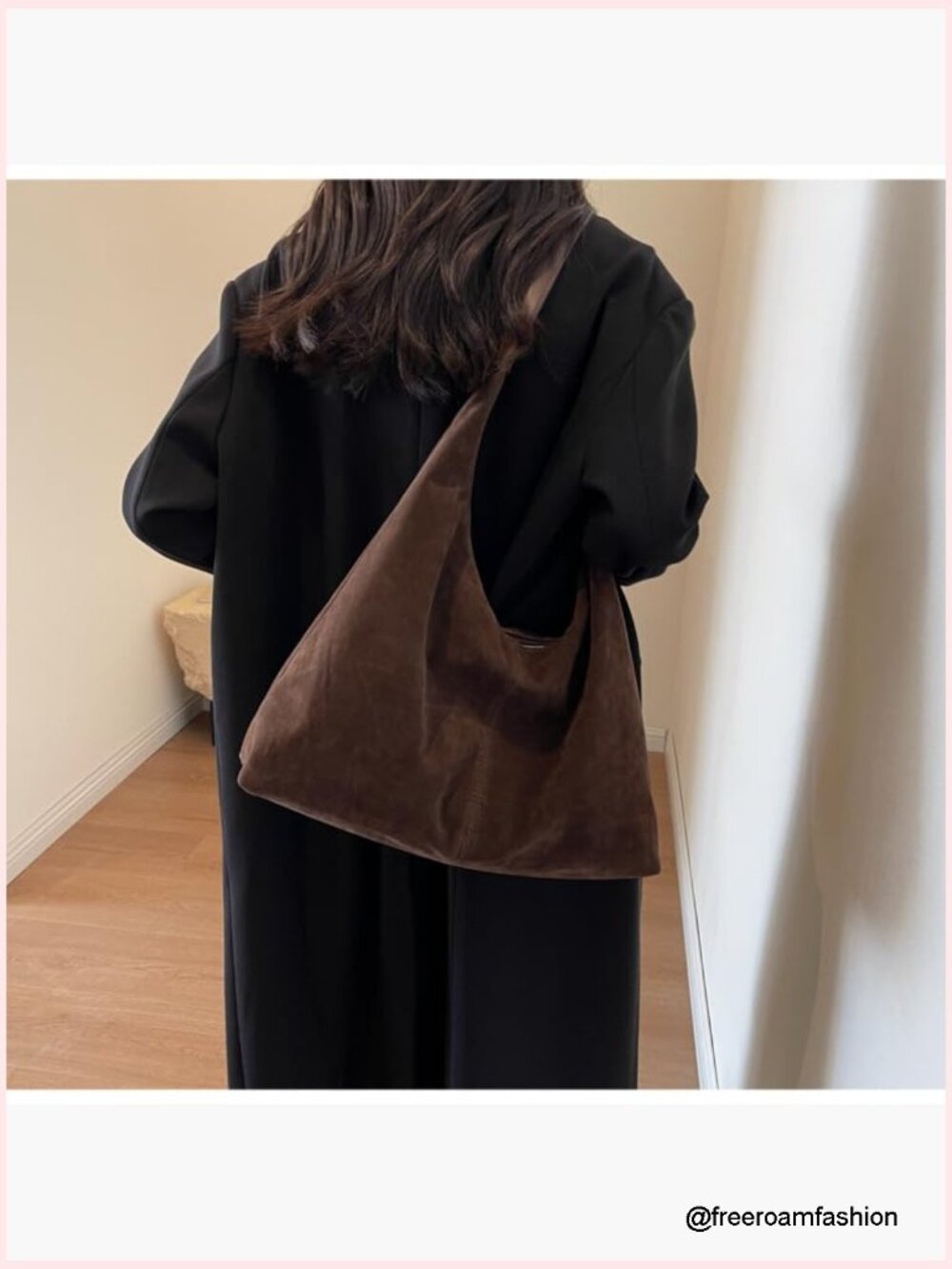 Suede Hobo Tote Bag Shoulder Handbag Work Travel Purse - Picture 2 of 7